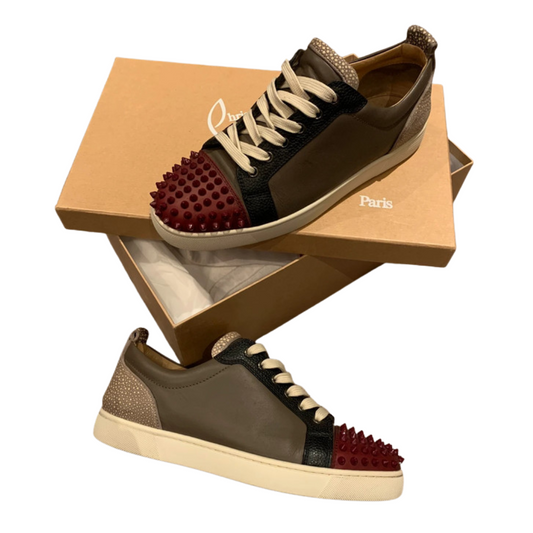 Christian Louboutin Louis Junior Spike Sneakers (Khaki)