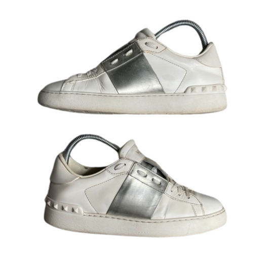 Valentino Garavani Open Sneakers (White Silver) (Womens)