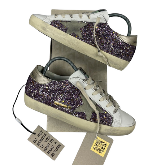 Golden Goose Superstar Sneakers (Purple Glitter) (New) (Womens)