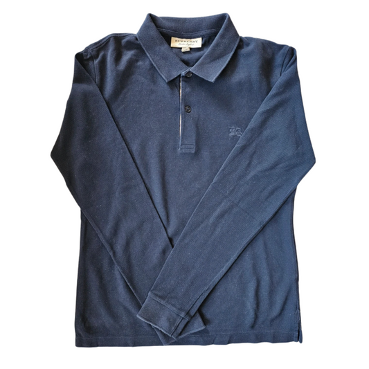 Burberry Long Sleeve Polo Shirt (Navy)