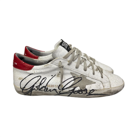 Golden Goose Superstar Sneakers (White Red)