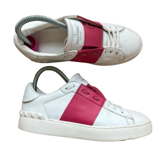 Valentino Garavani Open Sneakers (White Pink) (Womens)