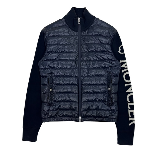 Moncler Tricot Down Cardigan Jacket (Navy)