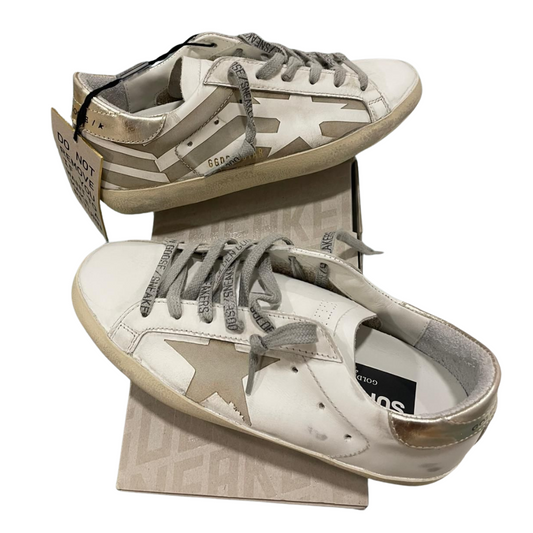 Golden Goose Superstar Sneakers (Grey White) (New) (Womens)