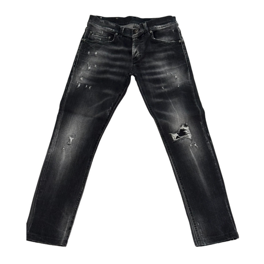 Dondup Mius Distressed Slim Fit Jeans (Dark Grey)