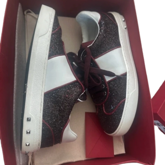 Valentino Garavani Flycrew Sneakers (Burgundy) (Womens) (New)