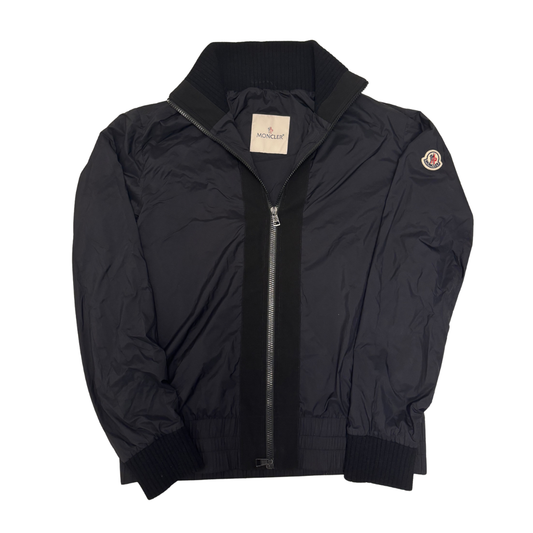 Moncler Maglia Nylon Cardigan Jacket (Black)