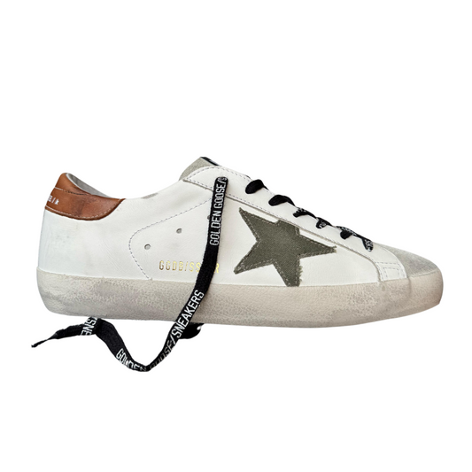 Golden Goose Superstar Sneakers (Orange Heel) (New)
