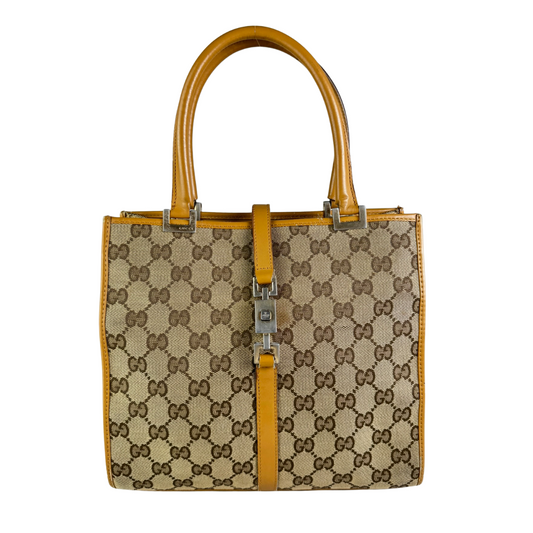 Gucci Jacquard Jackie Handbag (Brown) (Vintage)