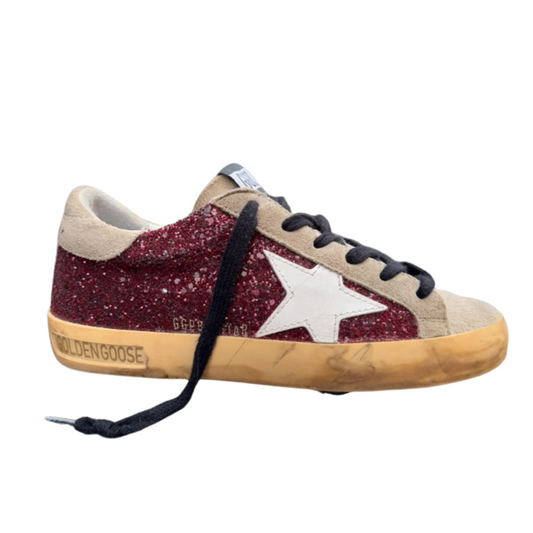 Golden Goose Superstar Sneakers (White & Orange) (New)