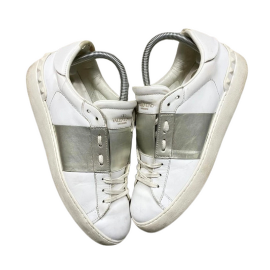 Valentino Garavani Open Sneakers (White Silver) (Womens)