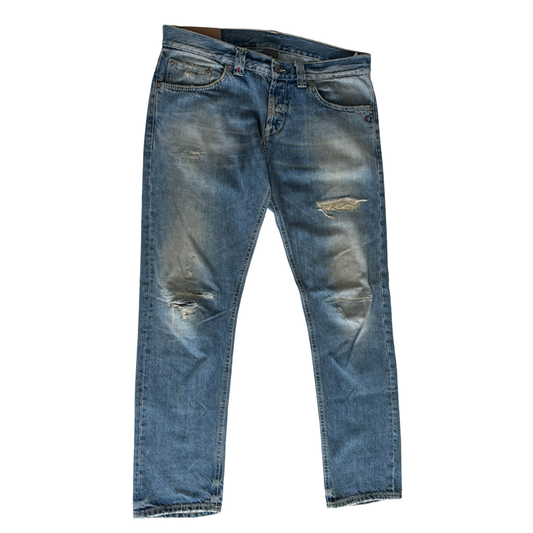 Dondup Mius Distressed Slim Fit Jeans (Blue)