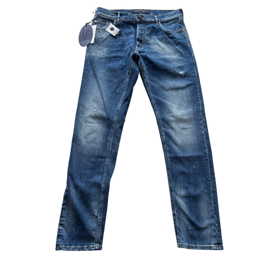 Handpicked Adria Distressed Slim Fit Jeans (Navy Blue) (New)