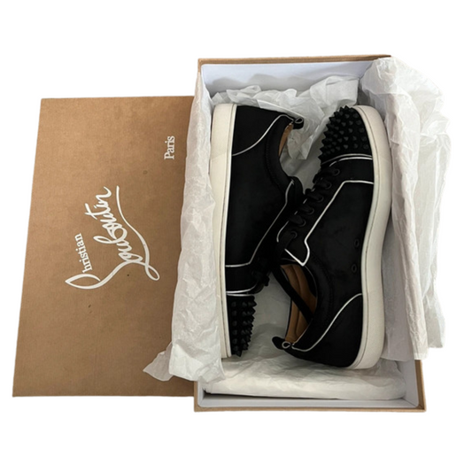 Christian Louboutin Louis Junior Spike Sneakers (Black White)