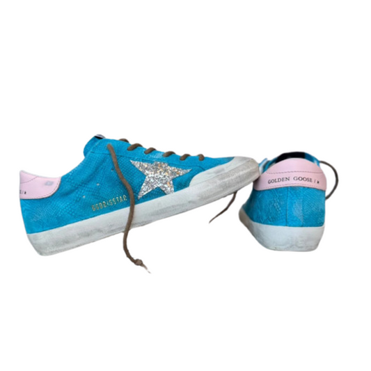Golden Goose Superstar Sneakers (Blue) (Womens)