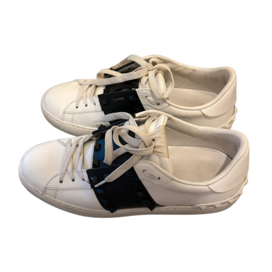 Valentino Garavani Rockstud Open Sneakers (White Black) (Womens)