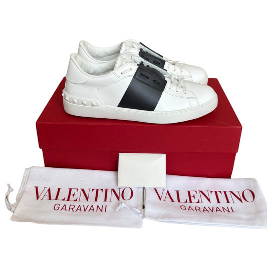 Valentino Garavani Open Sneakers (White Black) (New)