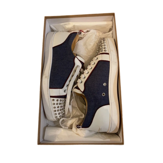 Christian Louboutin Louis Junior Spike Sneakers (Navy White)