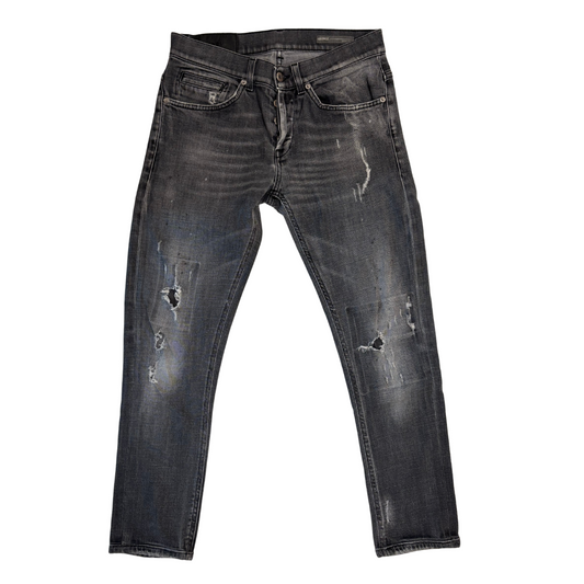 Dondup George Distressed Skinny Fit Jeans (Dark Grey)