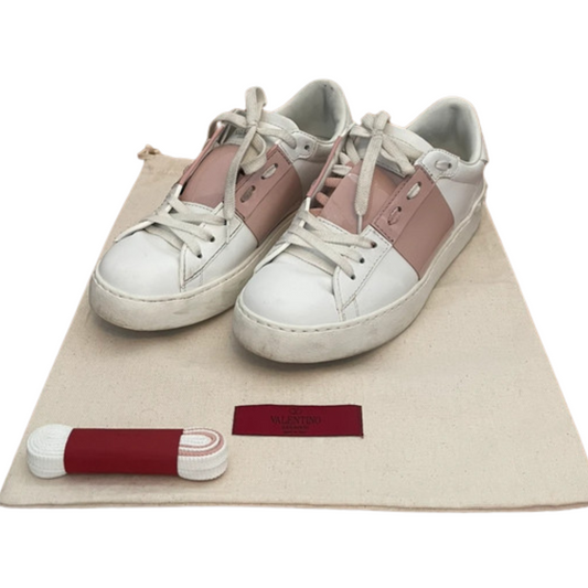 Valentino Garavani Open Sneakers (White Pink) (Womens)