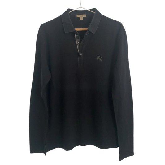 Burberry Long Sleeve Polo Shirt (Black)