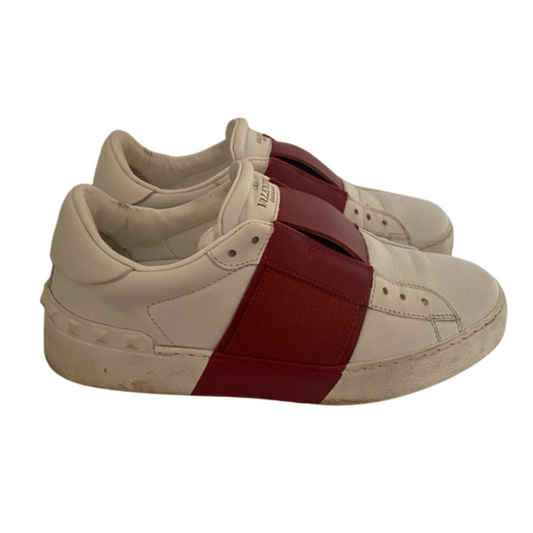 Valentino Garavani Open Laceless Sneakers (White Red) (Womens)