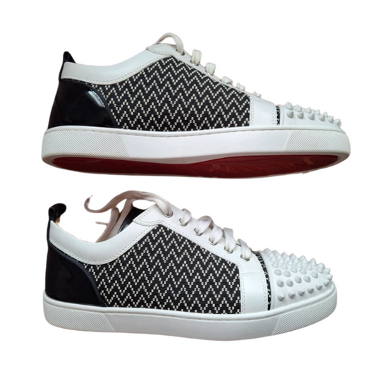 Christian Louboutin Louis Junior Orlato Spike Sneakers (White Black)