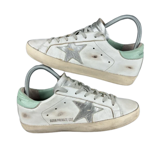 Golden Goose Special Edition Superstar Sneakers (White Mint) (Women's)