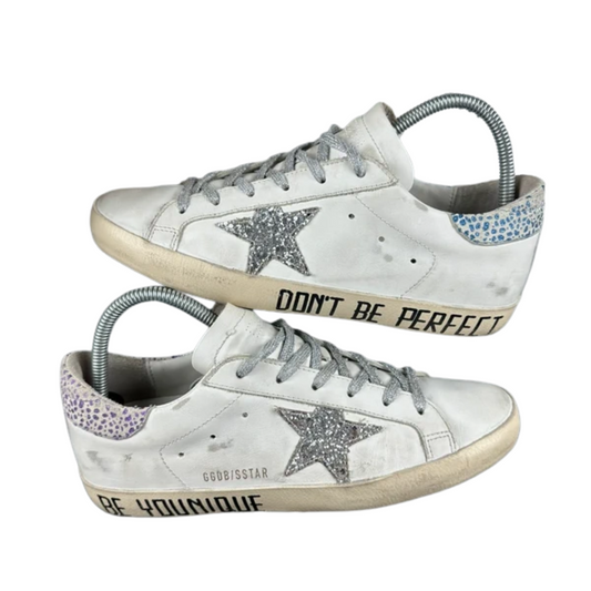 Golden Goose Special Edition Superstar Sneakers (White Glitter) (Womens)