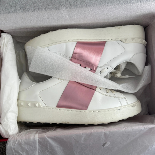 Valentino Garavani Open Sneakers (White Pink) (Womens)