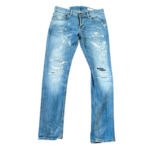 Dondup Mius Distressed Slim Fit Jeans (Blue)