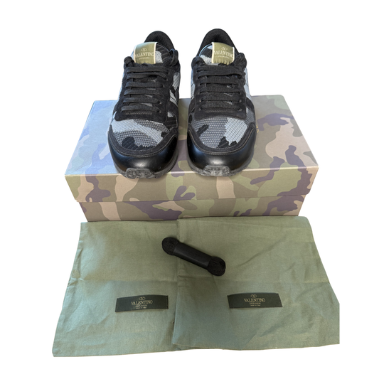 Valentino Camoflage Rockrunner Sneakers (Black)
