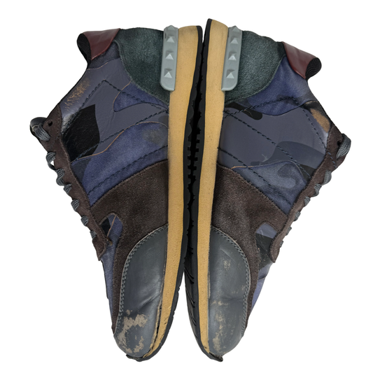 Valentino Camouflage Rockrunner Sneaker (Blue)