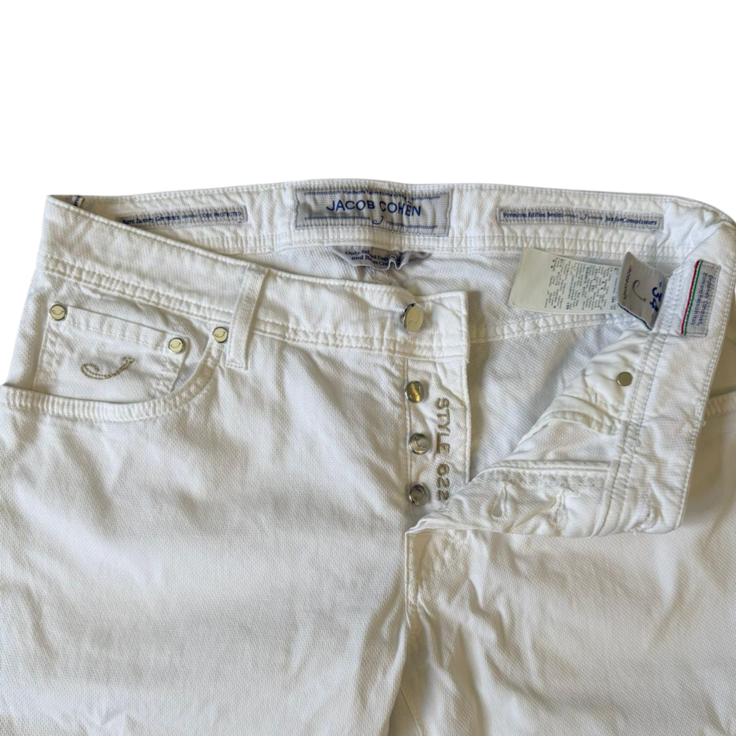 Jacob Cohën 622 Slim Fit Jeans (White) (New)