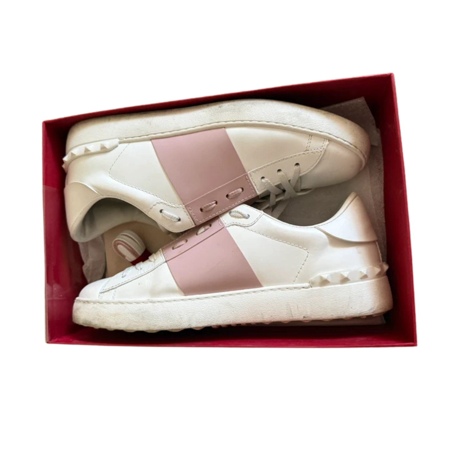 Valentino Garavani Rockstud Open Sneakers (Pink) (Womens)