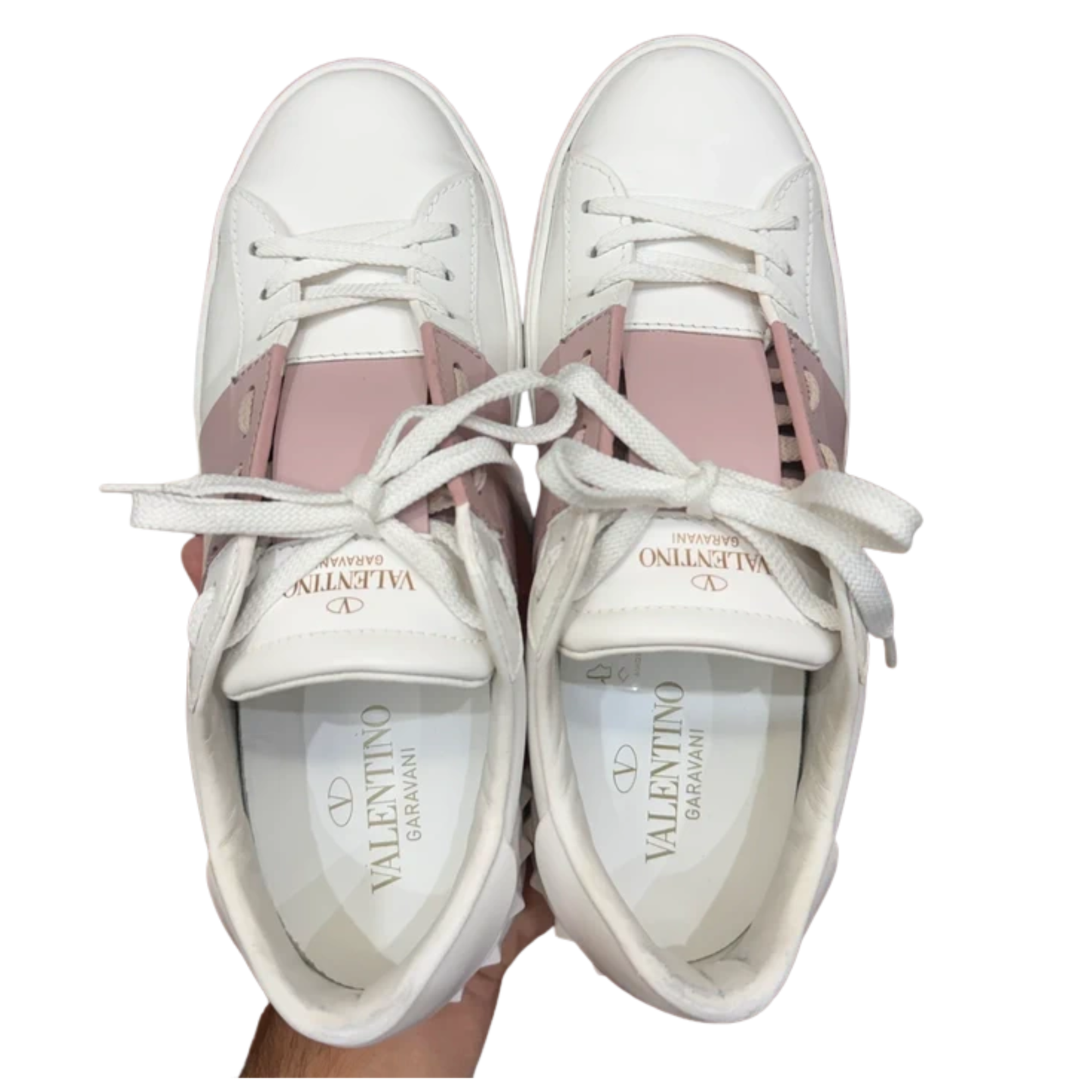 Valentino Garavani Rockstud Open Sneakers (Pink) (Womens)