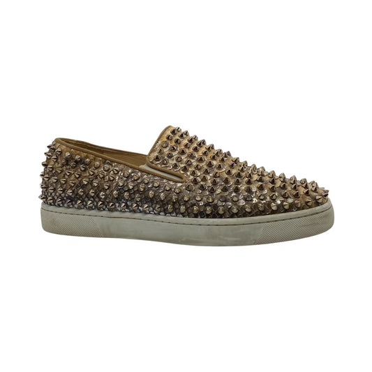 Christian Louboutin Louis Spike Loafer Sneakers (Beige)