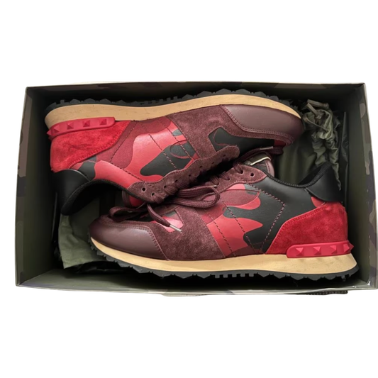 Valentino Camoflage Rockrunner Sneakers (Red)