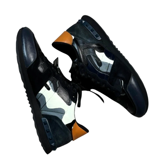 Valentino Garavani Rockrunner Sneakers (Black & Navy Blue)