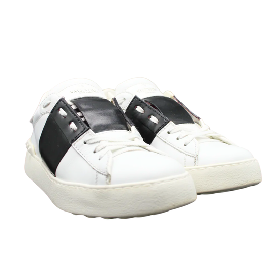Valentino Open Sneakers (White & Black) (Womens)