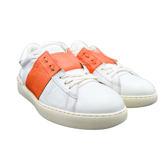 Valentino Open Sneakers (White & Orange)