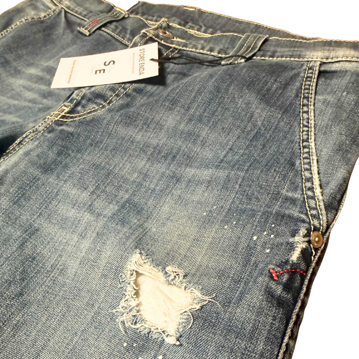 Dondup Distressed Slim Fit Jeans (Navy)