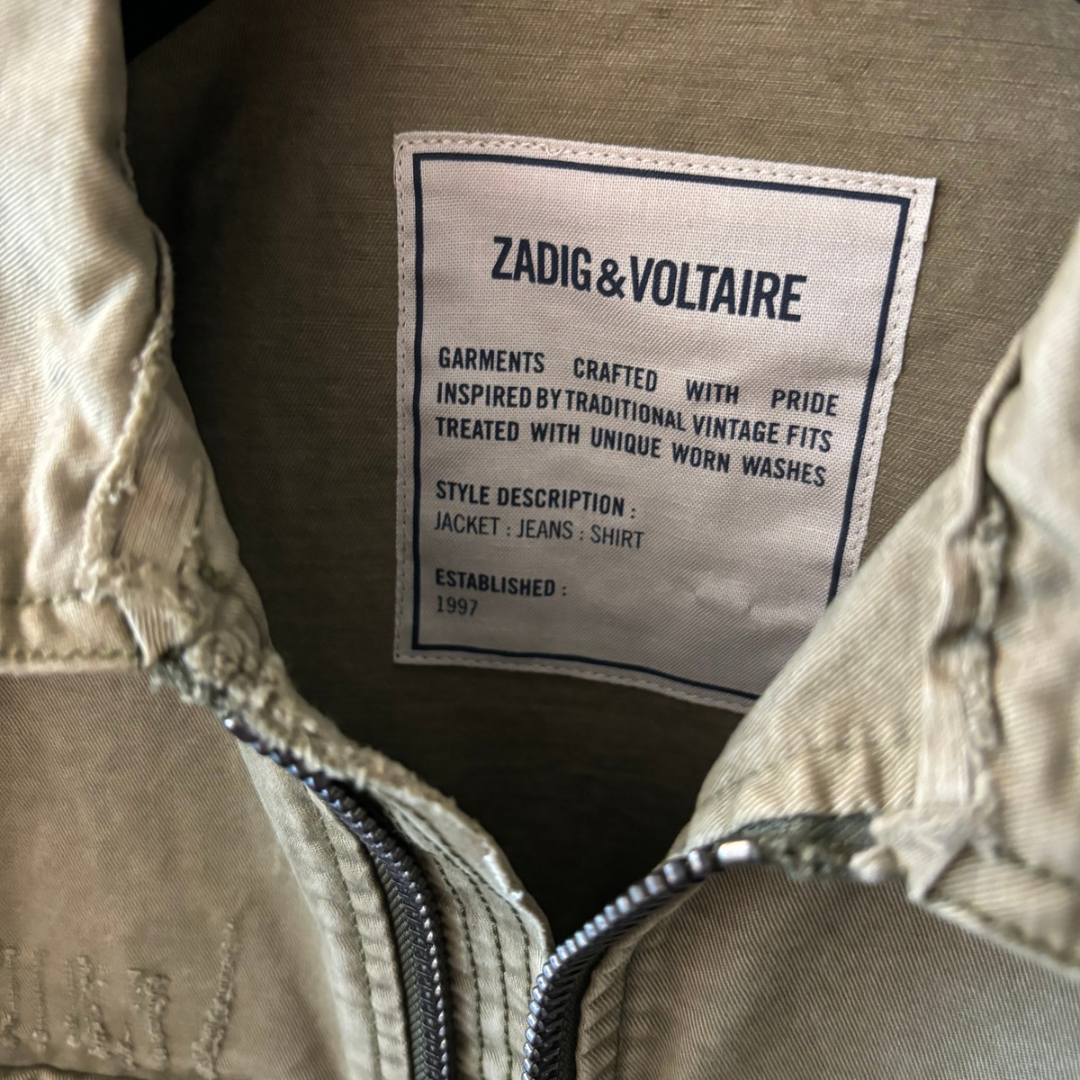 Zadig & Voltaire Field Jacket (Military Green) (Distressed Design) (New)