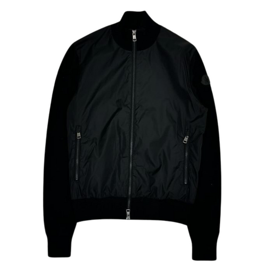 Moncler Maglione Tricot Cardigan (Black) (Black Logo)