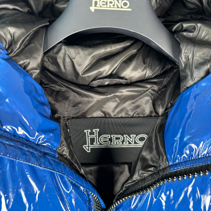 Herno Glossy Logo Puffer Jacket (Blue) (New)