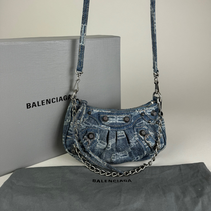 Balenciaga Balenciaga Le Cagole Mini Handbag (Blue Denim)