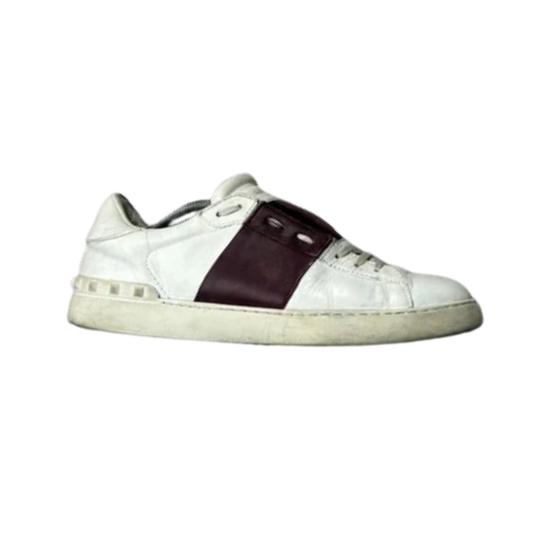 Valentino Open Sneakers (White Burgundy)