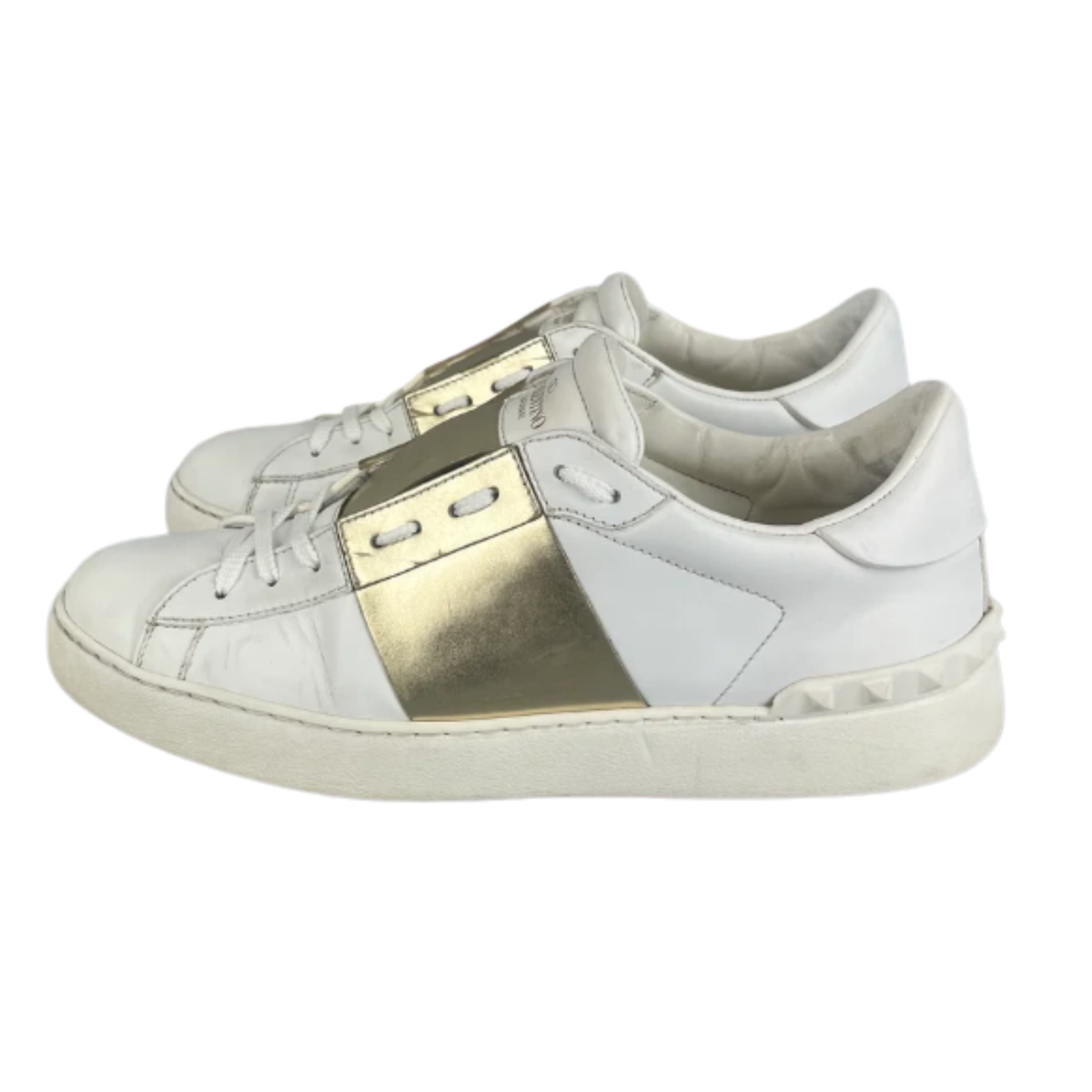 Valentino Garavani Open Sneakers (White Gold)