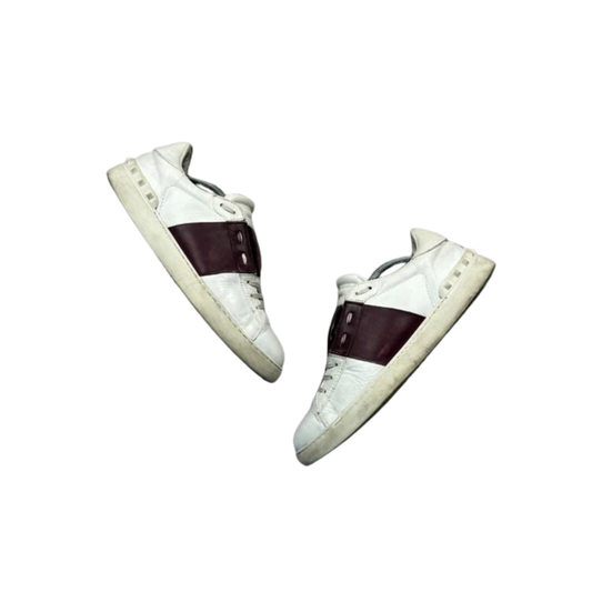 Valentino Open Sneakers (White Burgundy)