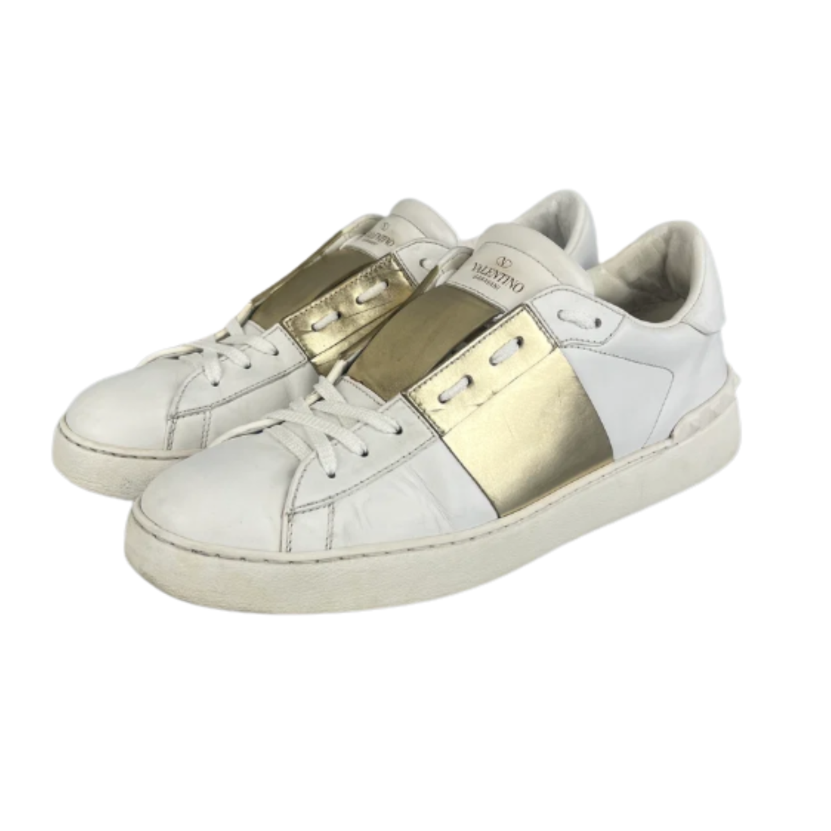 Valentino Garavani Open Sneakers (White Gold)